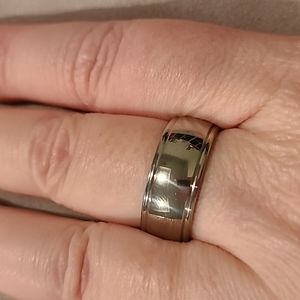 Stainless steel wide band ring